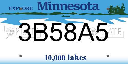 3B58A5 Minnesota License Plate