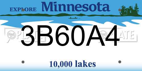 3B60A4 Minnesota License Plate