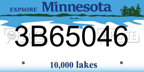 3B65046 Minnesota License Plate