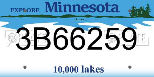 3B66259 Minnesota License Plate