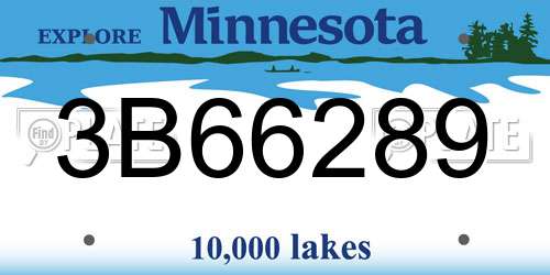 3B66289 Minnesota License Plate