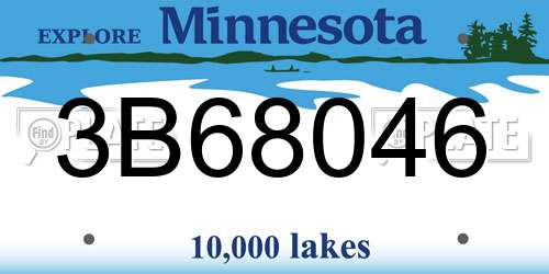 3B68046 Minnesota License Plate
