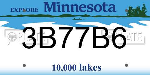3B77B6 Minnesota License Plate
