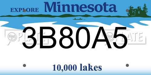 3B80A5 Minnesota License Plate