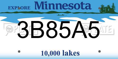 3B85A5 Minnesota License Plate