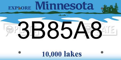 3B85A8 Minnesota License Plate