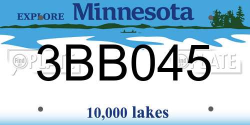 3BB045 Minnesota License Plate