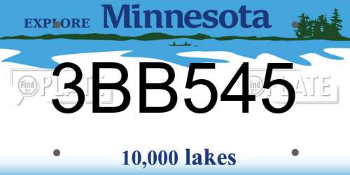 3BB545 Minnesota License Plate