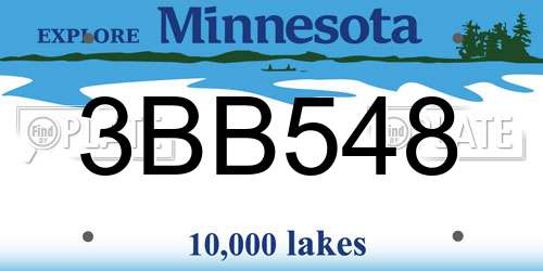 3BB548 Minnesota License Plate