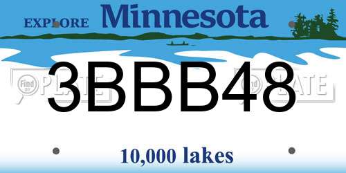3BBB48 Minnesota License Plate