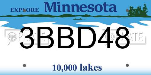 3BBD48 Minnesota License Plate
