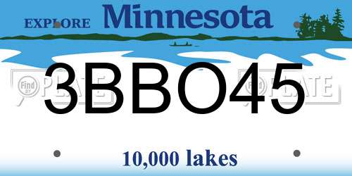 3BBO45 Minnesota License Plate