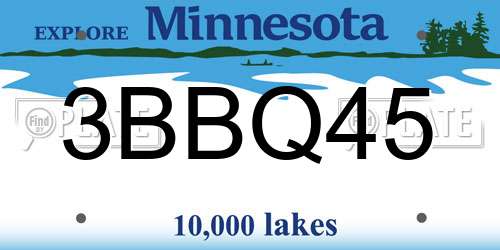 3BBQ45 Minnesota License Plate