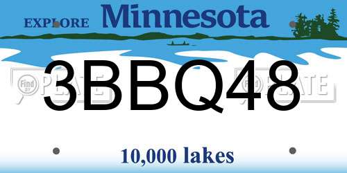 3BBQ48 Minnesota License Plate