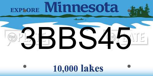 3BBS45 Minnesota License Plate