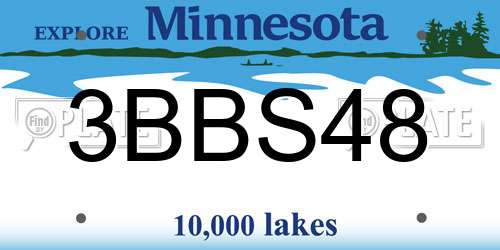 3BBS48 Minnesota License Plate