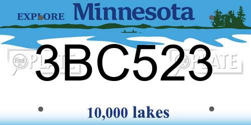 3BC523 Minnesota License Plate