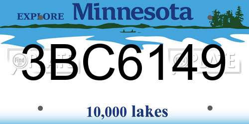3BC6149 Minnesota License Plate