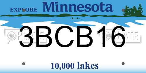 3BCB16 Minnesota License Plate