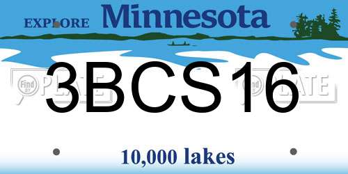 3BCS16 Minnesota License Plate