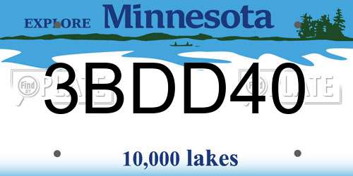 3BDD40 Minnesota License Plate