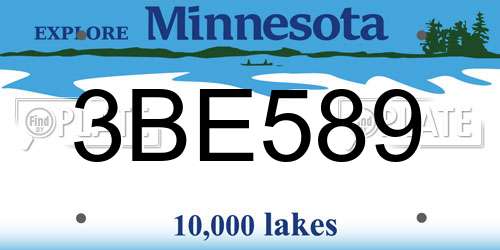3BE589 Minnesota License Plate