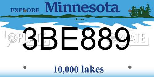 3BE889 Minnesota License Plate