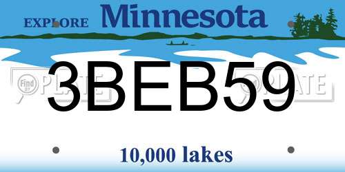 3BEB59 Minnesota License Plate