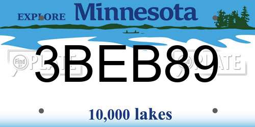 3BEB89 Minnesota License Plate