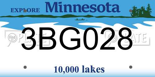 3BG028 Minnesota License Plate