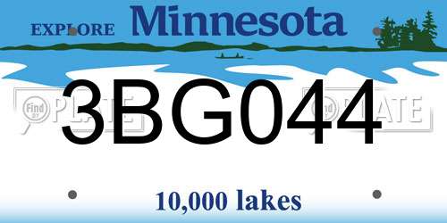3BG044 Minnesota License Plate