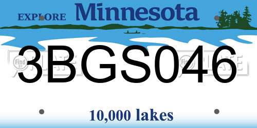 3BGS046 Minnesota License Plate
