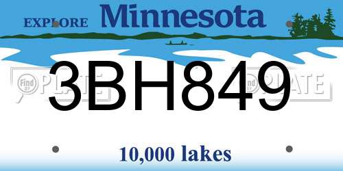 3BH849 Minnesota License Plate