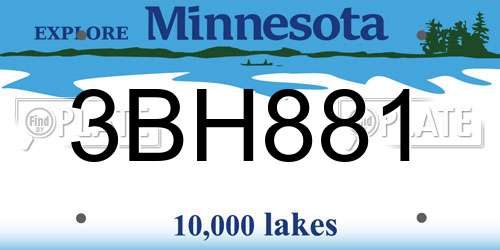 3BH881 Minnesota License Plate