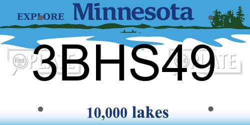 3BHS49 Minnesota License Plate