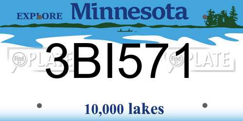 3BI571 Minnesota License Plate