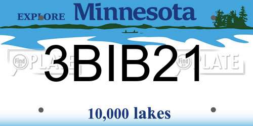 3BIB21 Minnesota License Plate