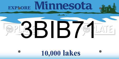 3BIB71 Minnesota License Plate