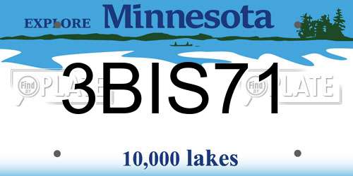 3BIS71 Minnesota License Plate