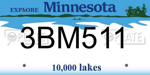 3BM511 Minnesota License Plate