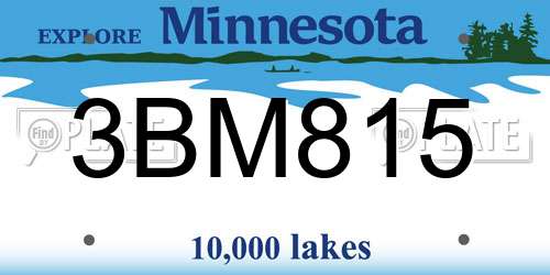 3BM815 Minnesota License Plate