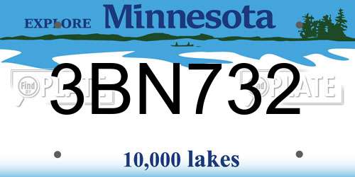 3BN732 Minnesota License Plate
