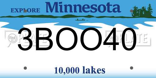 3BOO40 Minnesota License Plate