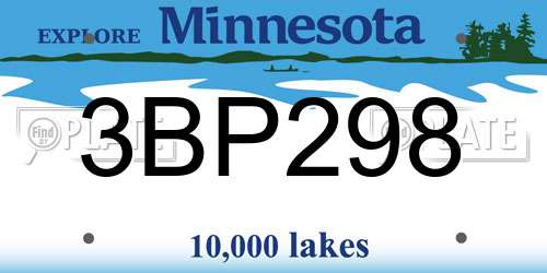 3BP298 Minnesota License Plate
