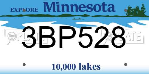 3BP528 Minnesota License Plate