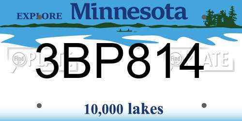3BP814 Minnesota License Plate