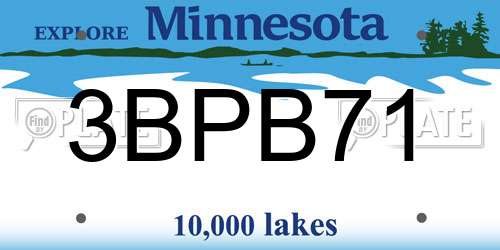 3BPB71 Minnesota License Plate