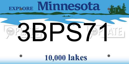 3BPS71 Minnesota License Plate