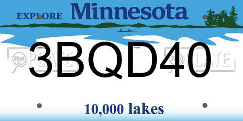 3BQD40 Minnesota License Plate
