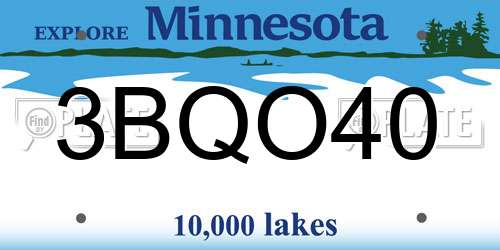 3BQO40 Minnesota License Plate